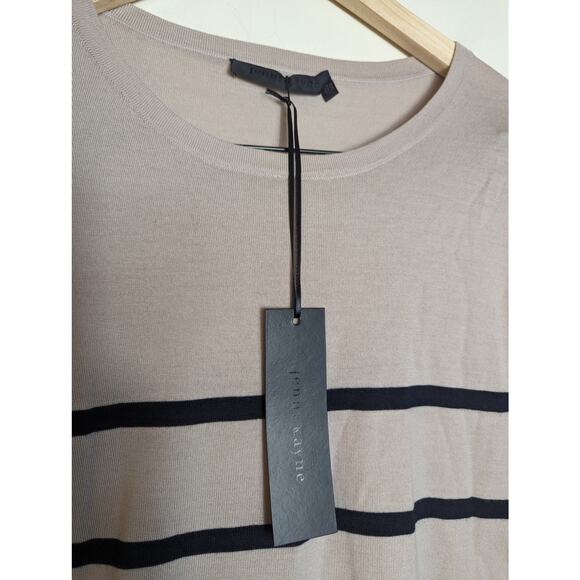 NWT Jenni Kayne Mercer Crewneck Sweater in Ecru Stripe - Picture 4 of 9